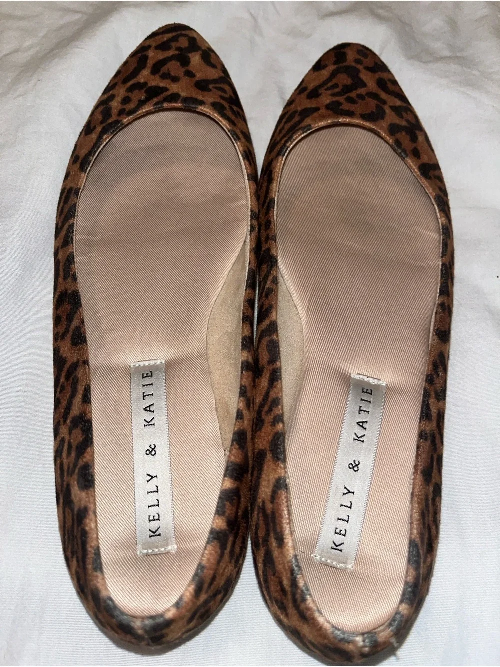 Kelly & Katie Leopard Print Pointed Toe Flats - Brown & Black